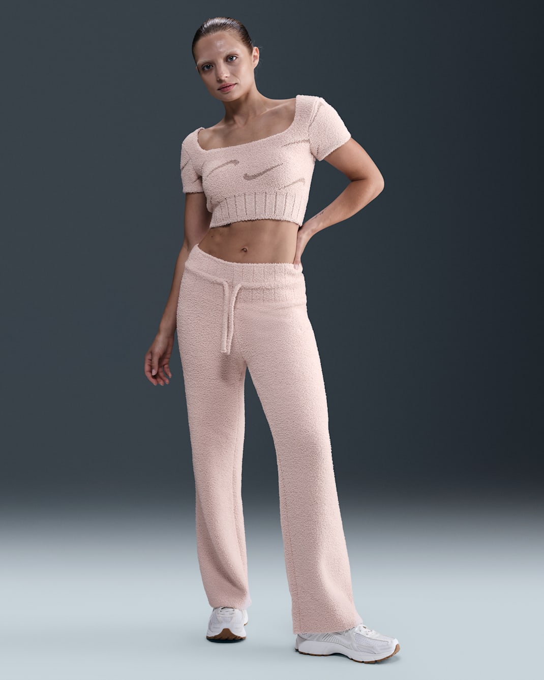 Pantalon slim en maille Nike Sportswear Phoenix Cozy Bouclé pour femme - Silt Red/Silt Red