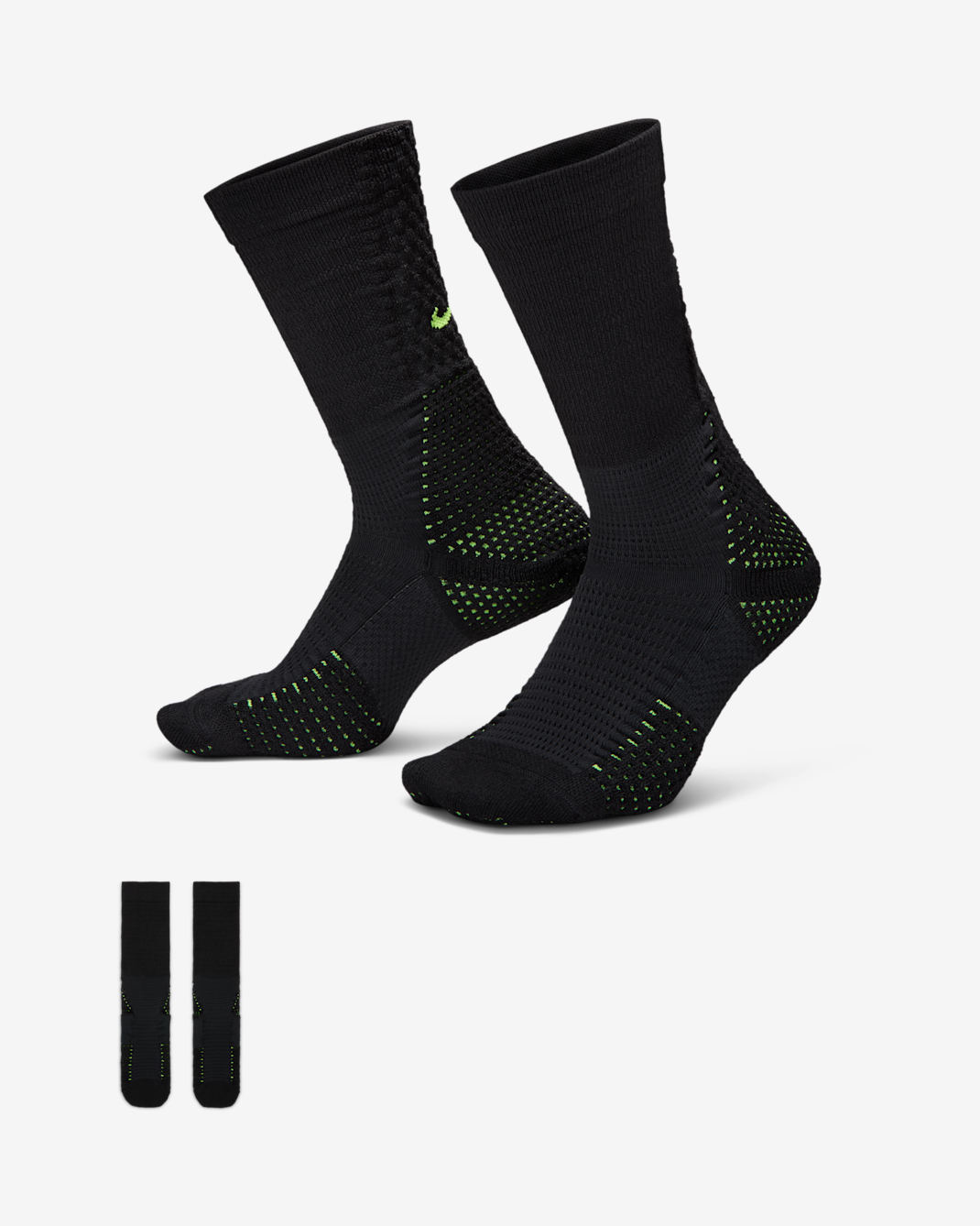 Nike Unicorn Dri-FIT ADV Cushioned Crew Socks (1 Pair) - Black/Volt/Volt