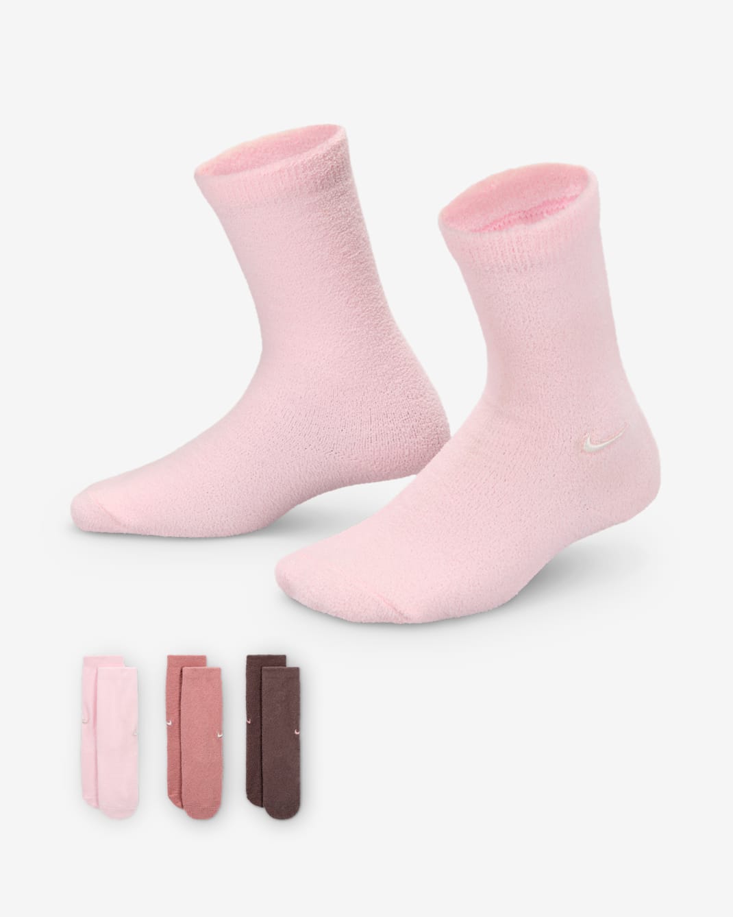 나이키 리틀키즈 슈퍼소프트 코지 삭스(3켤레) - 핑크 폼