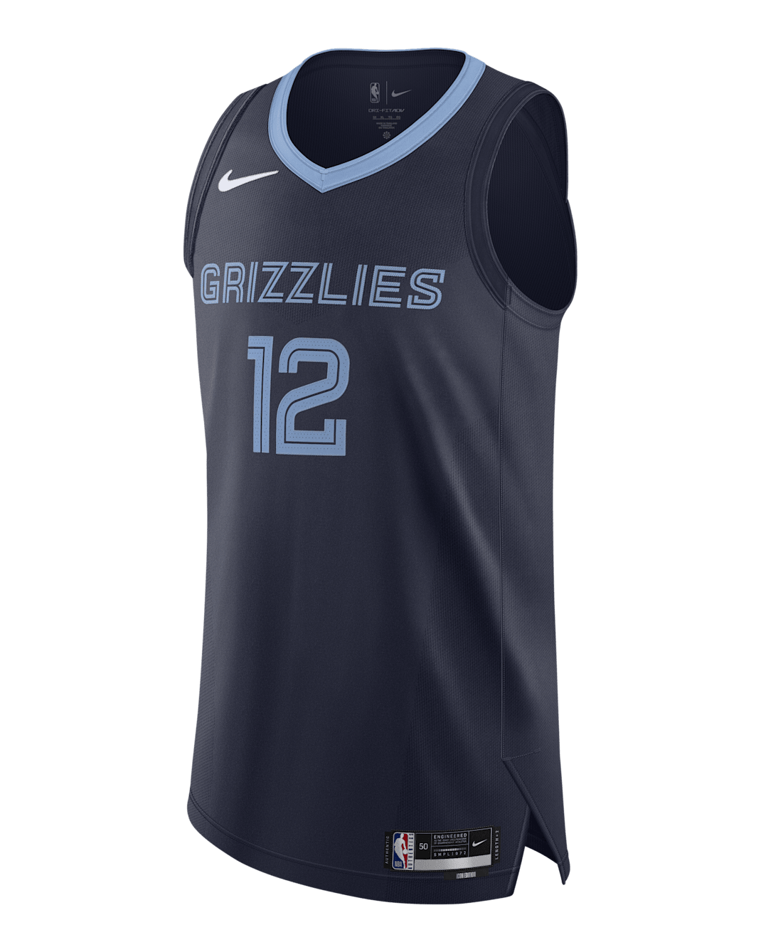 Grizzlies Icon Edition 2020 Men's Nike NBA Authentic Jersey - College Navy