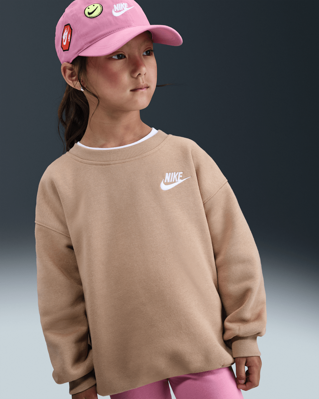 Nike Little Kids' Oversized Crew Top - Hemp