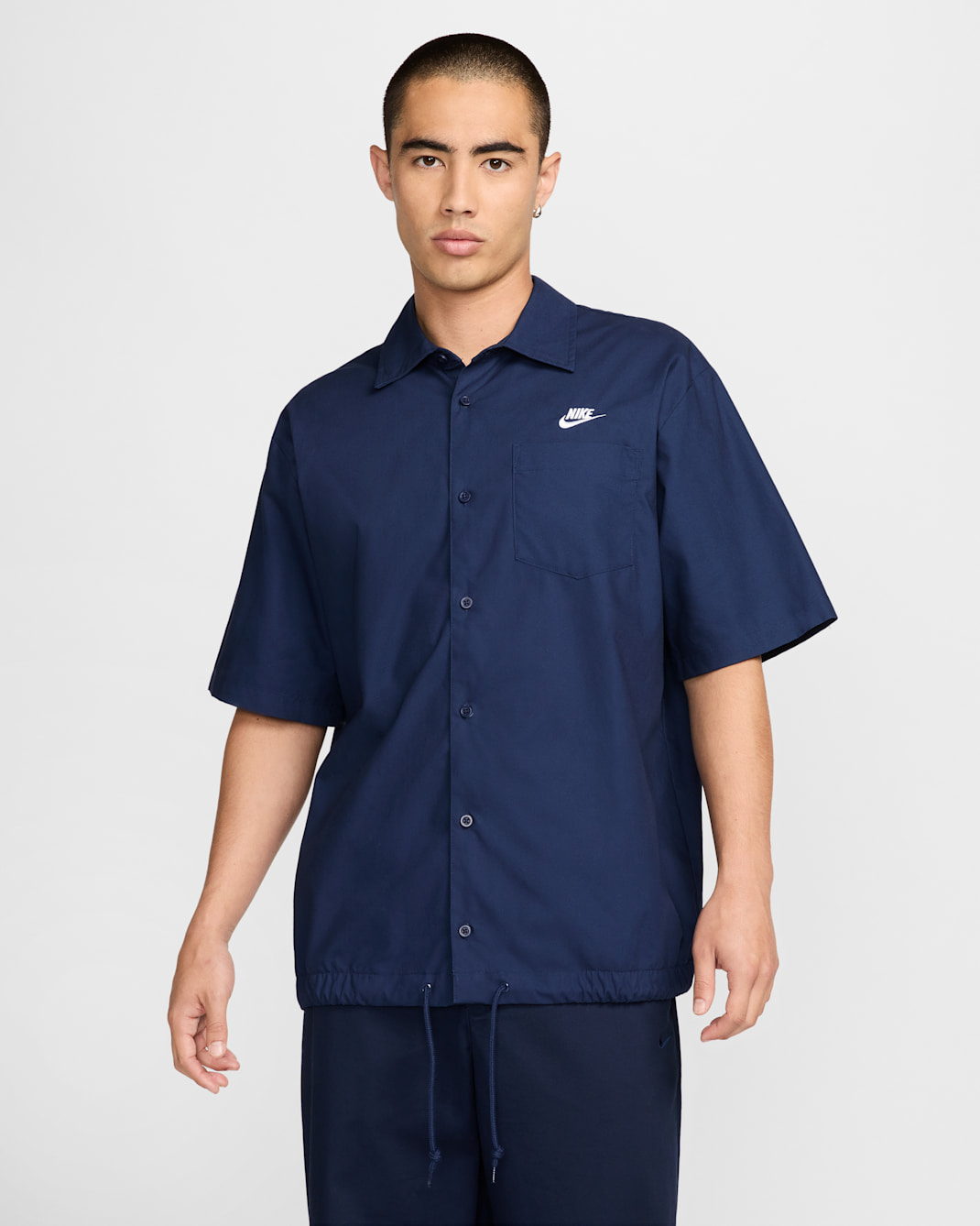 Nike Club Men's Short-Sleeve Oxford Button-Down Shirt - Midnight Navy/White