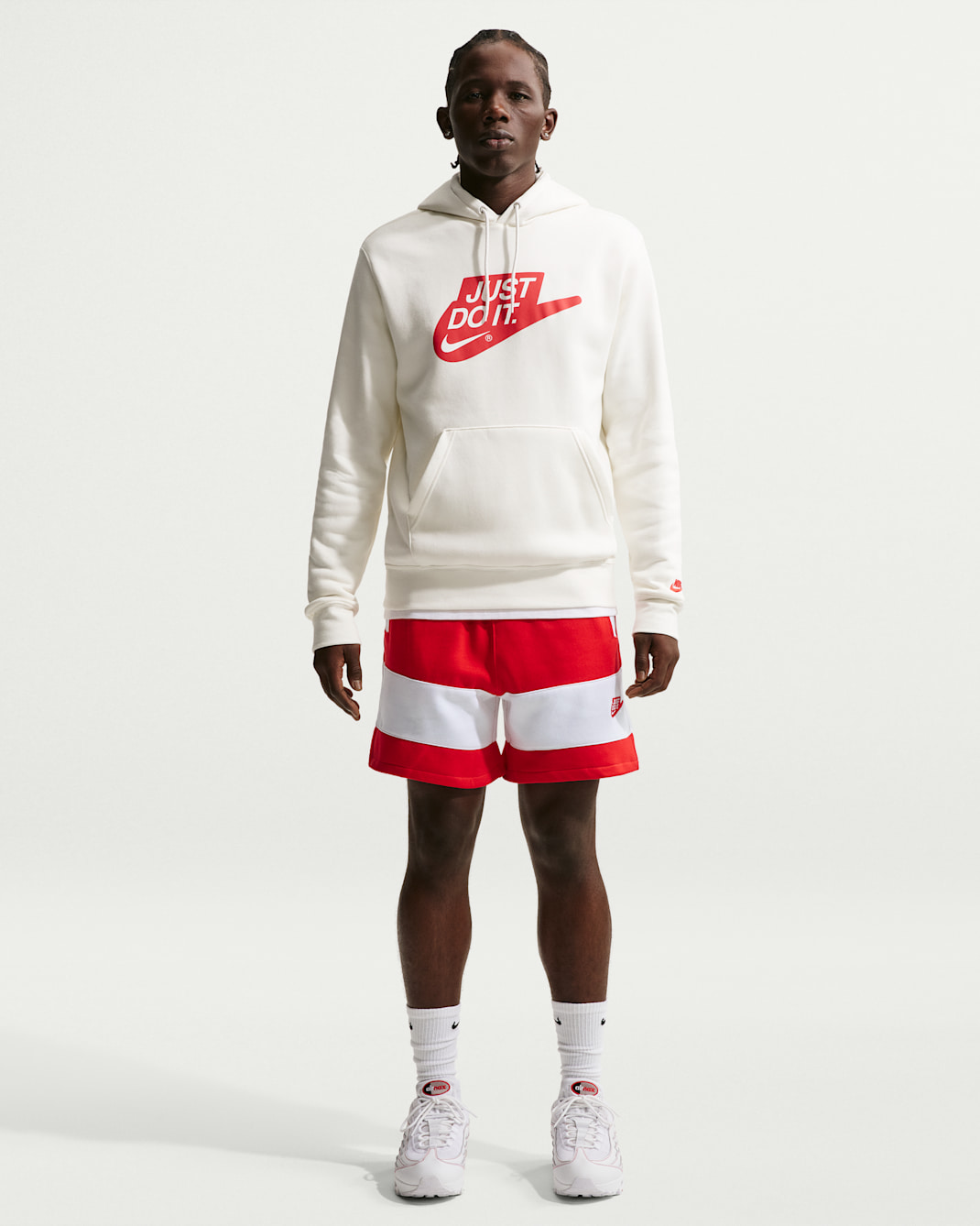 Shorts de tejido Fleece para hombre Nike Sportswear Club - Rojo universitario/Blanco/Rojo universitario/Blanco