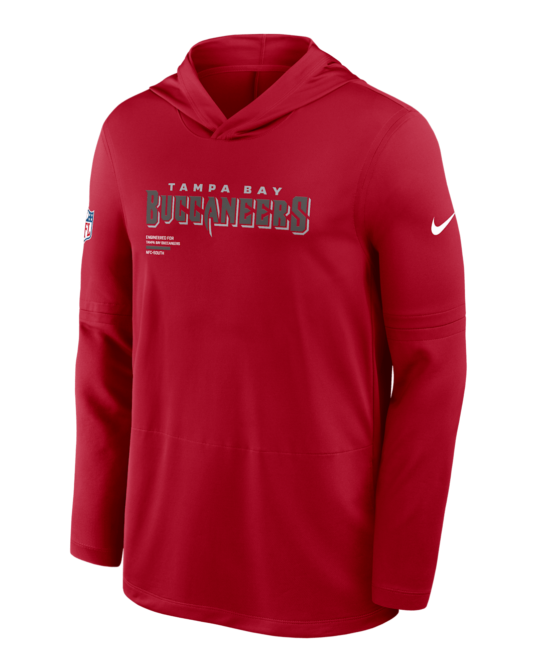 Tampa Bay Buccaneers Pure Fury Sideline Men's Nike Dri-FIT NFL Long-Sleeve Hooded Top - Red