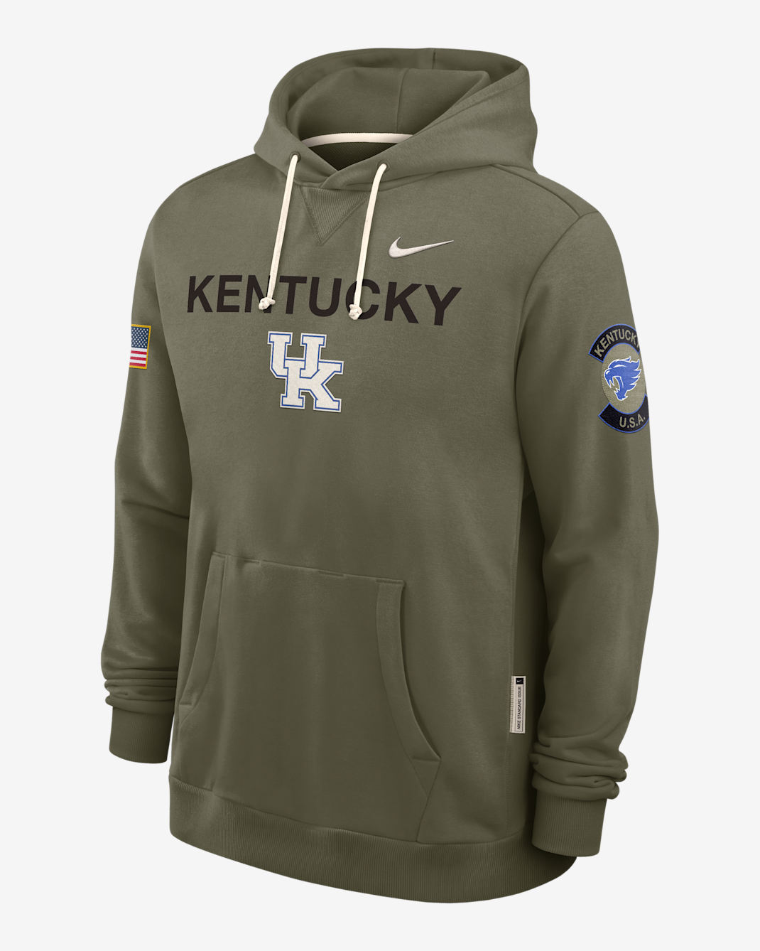 Kentucky 2025 Military Appreciation Men's Nike Dri-FIT College Pullover Hoodie - Olive