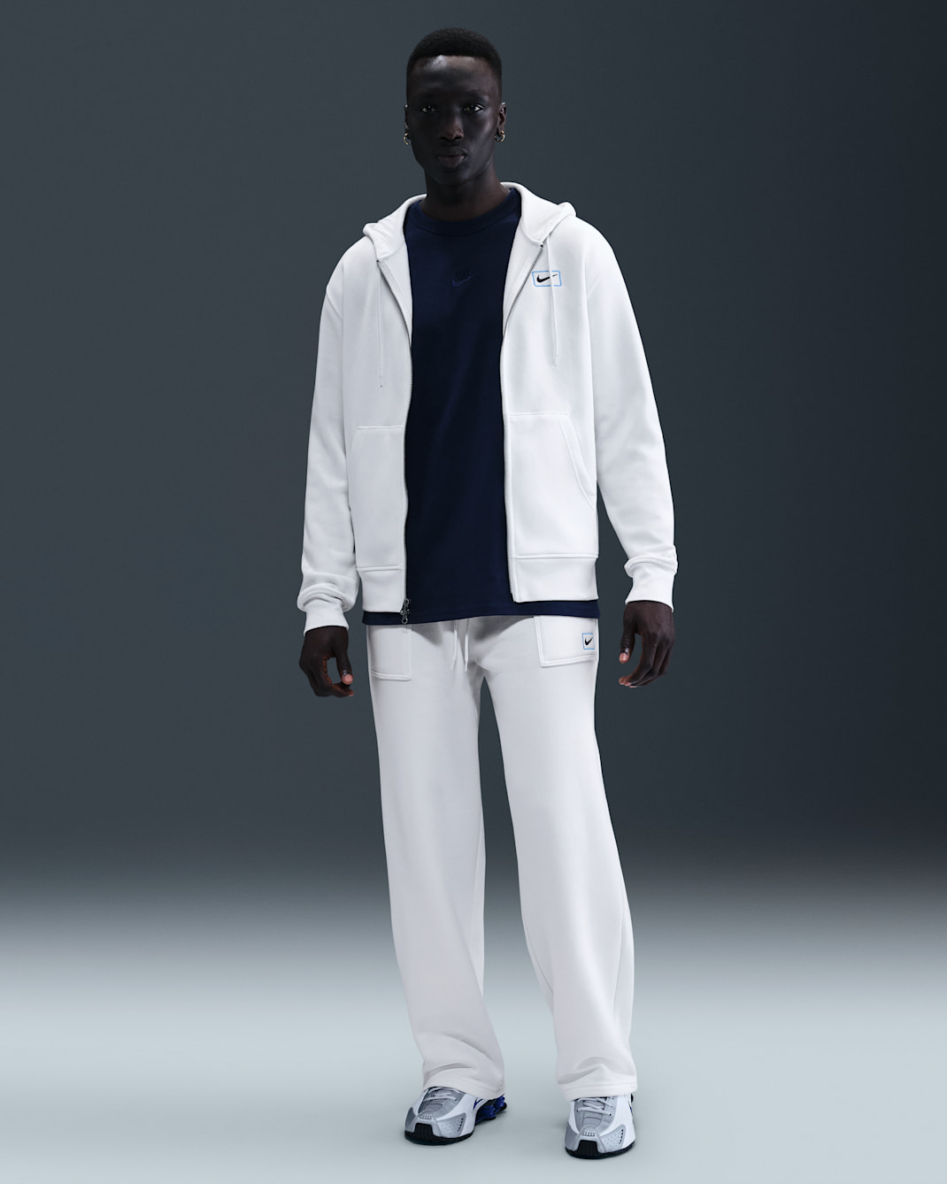 Nike Sportswear Men's Open-Hem Graphic Fleece Pants - Summit White