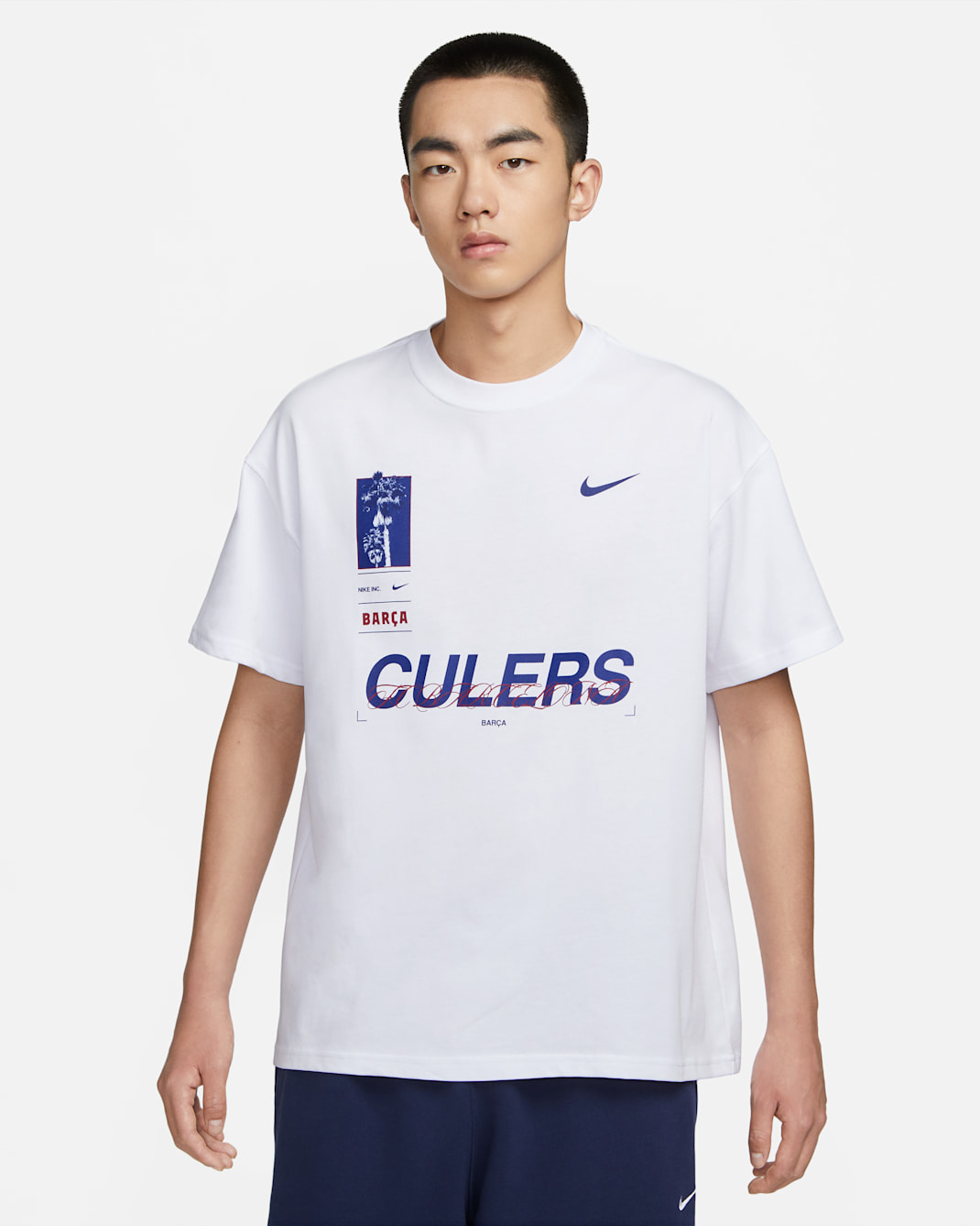 F.C. Barcelona Men's Nike Max90 Football T-Shirt - White