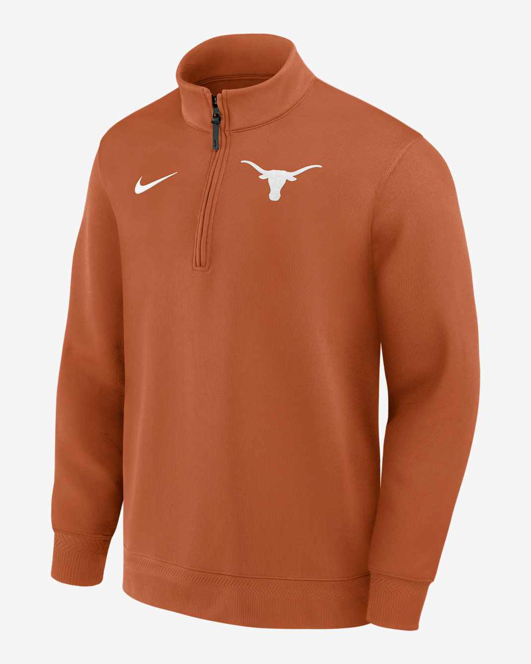 Playera de manga larga universitaria Nike Dri-FIT de medio cierre para hombre Texas Coaches - Naranja quemado