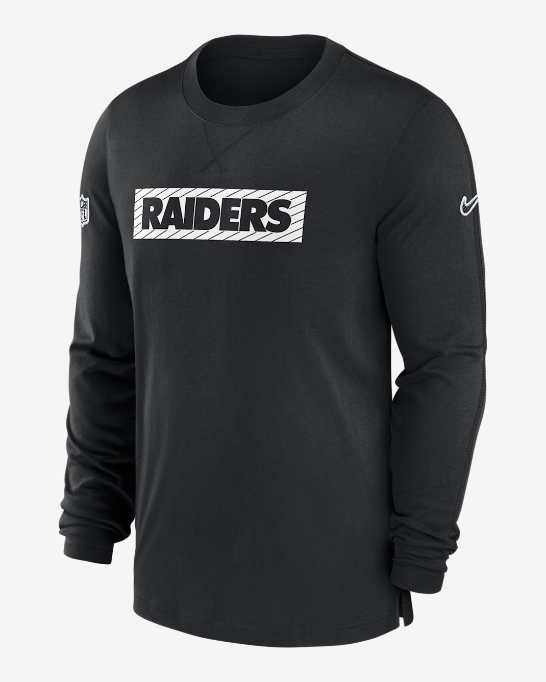 Las Vegas Raiders Sideline Player Team Issue Men’s Nike Dri-FIT Long-Sleeve Top - Black