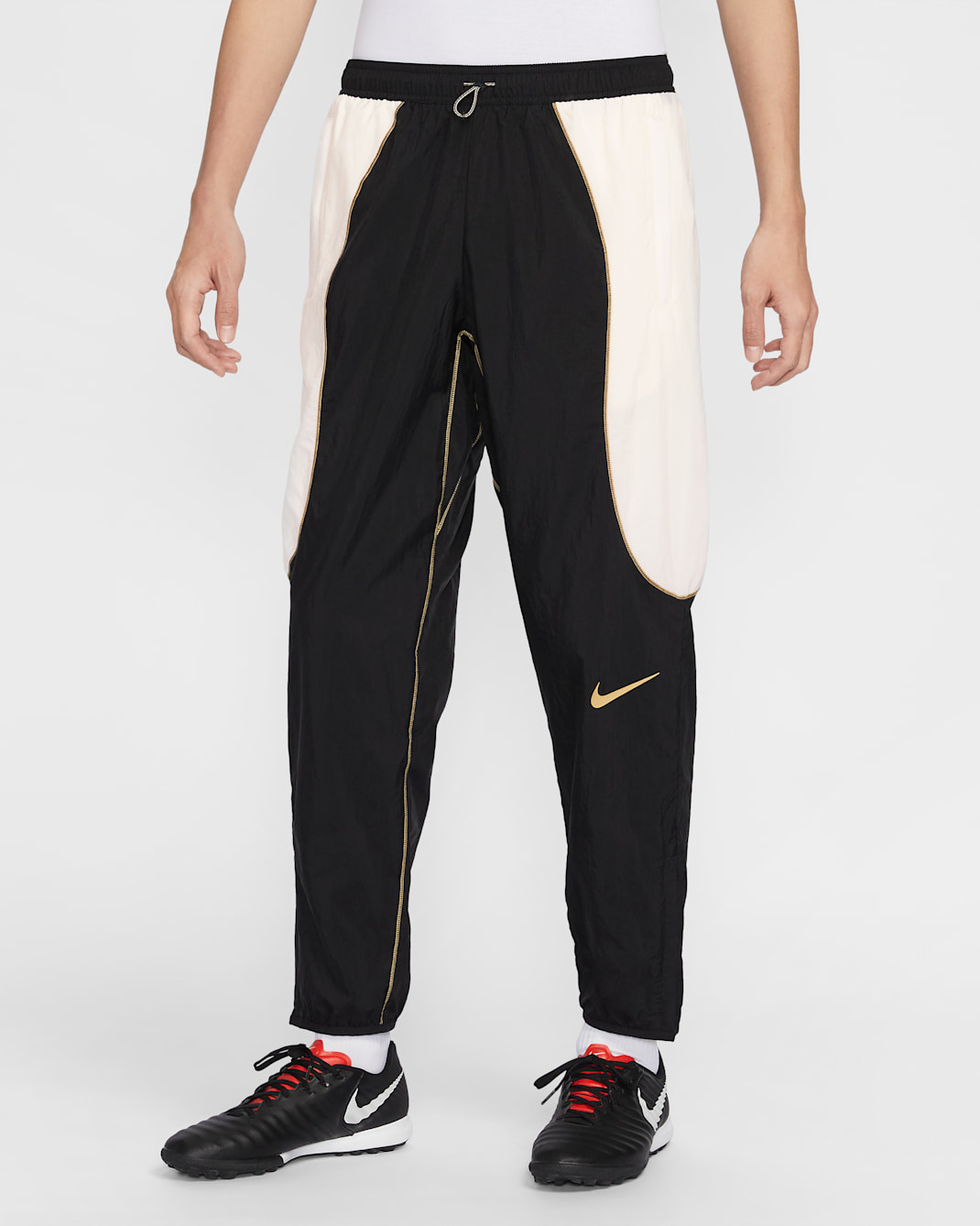 Nike Strike+ Men's Water-Repellent Soccer Pants - Black/Pale Ivory/Jersey Gold/Jersey Gold