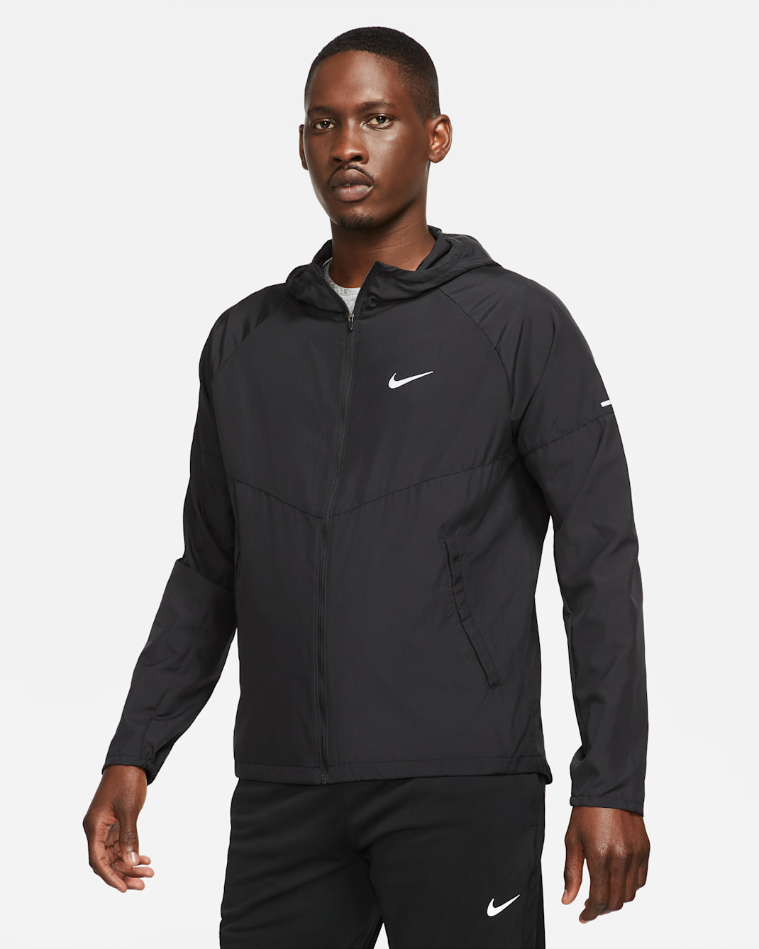 Nike Miler Repel-Laufjacke für Herren - Schwarz/Schwarz