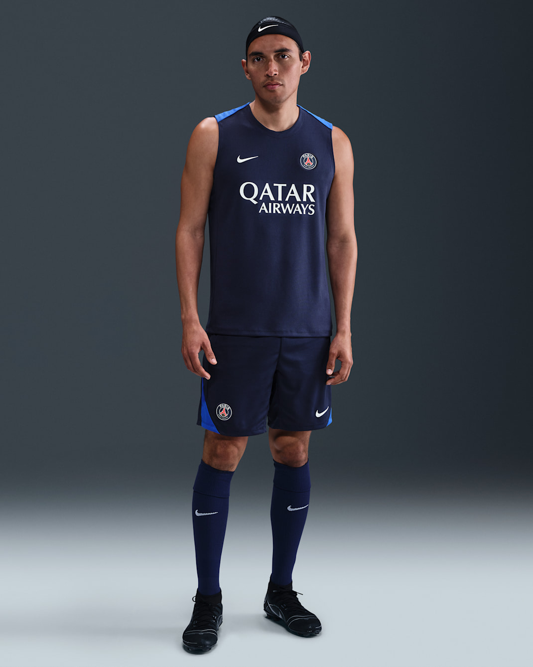 パリ サンジェルマン (PSG) ストライク メンズ ナイキ Dri-FIT サッカー ニット ショートパンツ - ミッドナイトネイビー/ハイパーロイヤル/ホワイト