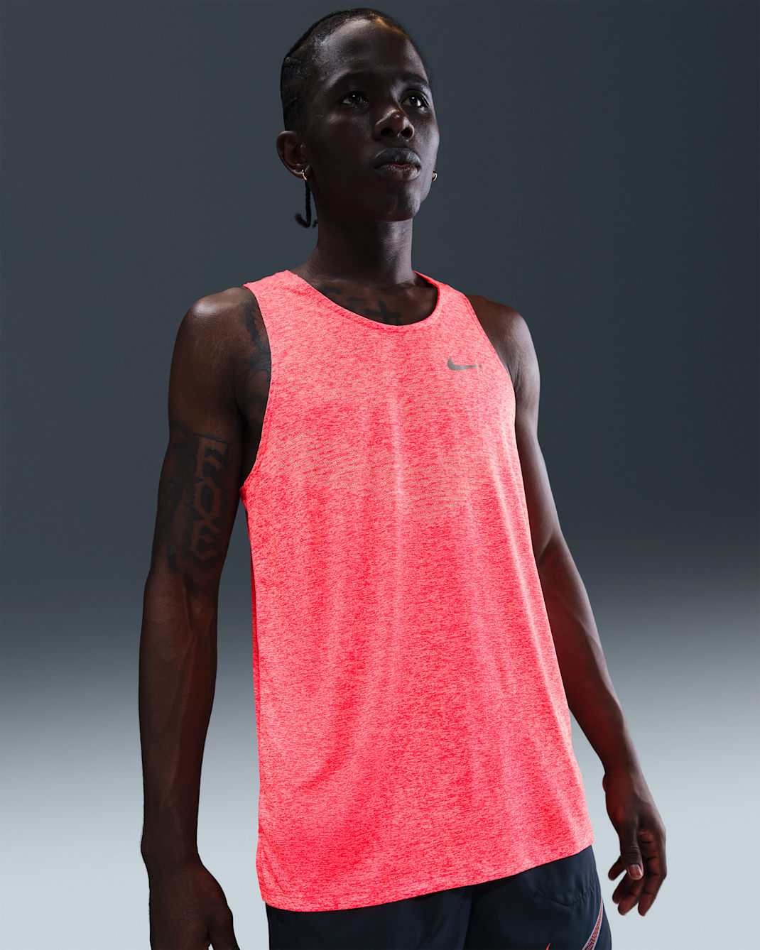 Nike Stride Men's Dri-FIT ADV Running Tank Top - Bright Crimson/Heather