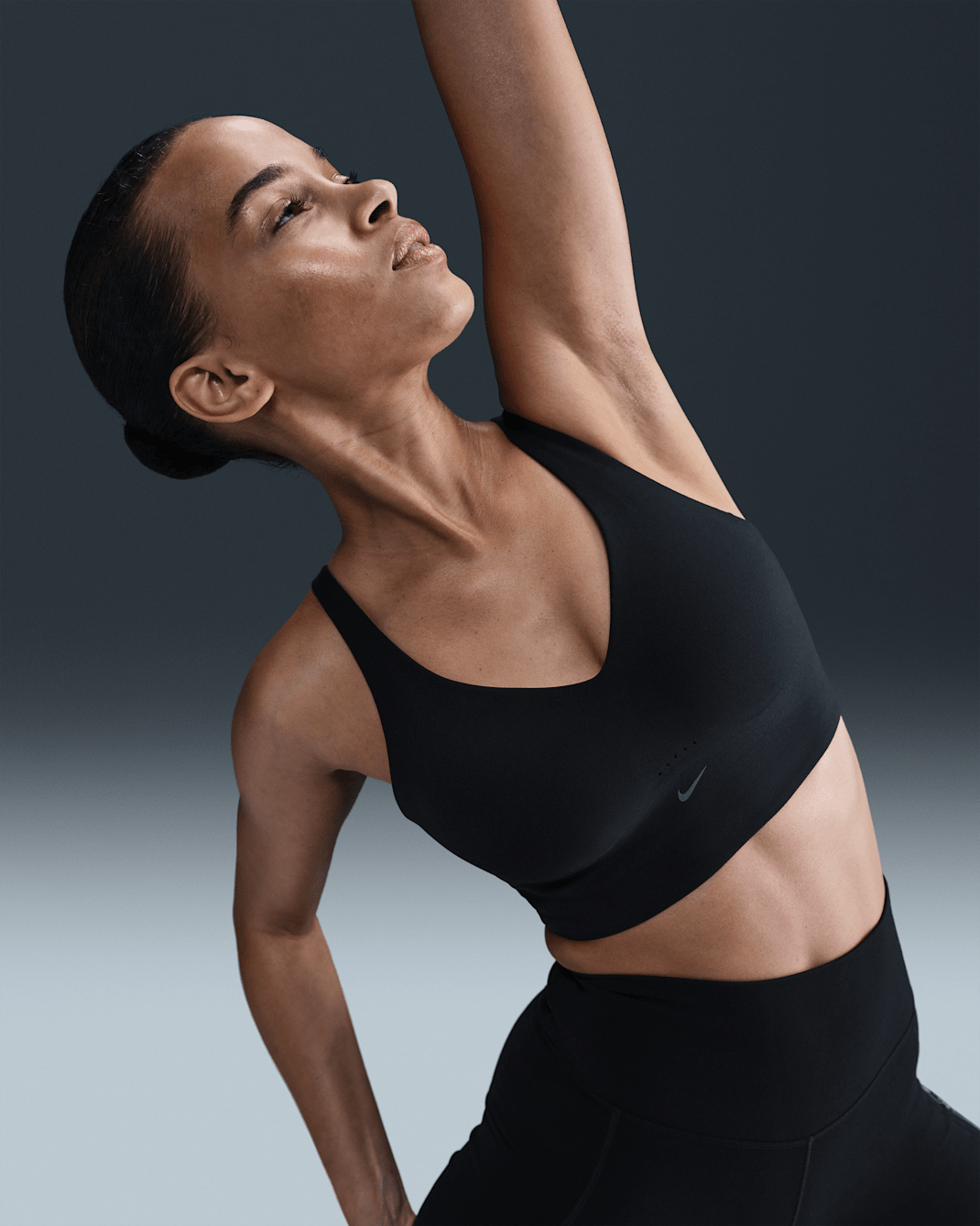 Nike Alate Medium Support Women's Longline Padded Sports Bra - Black/Cool Grey