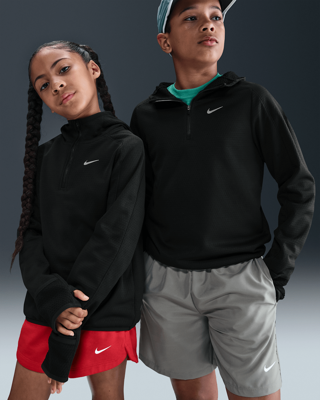 Nike Big Kids' Therma-FIT 1/4-Zip Top - Black/Black