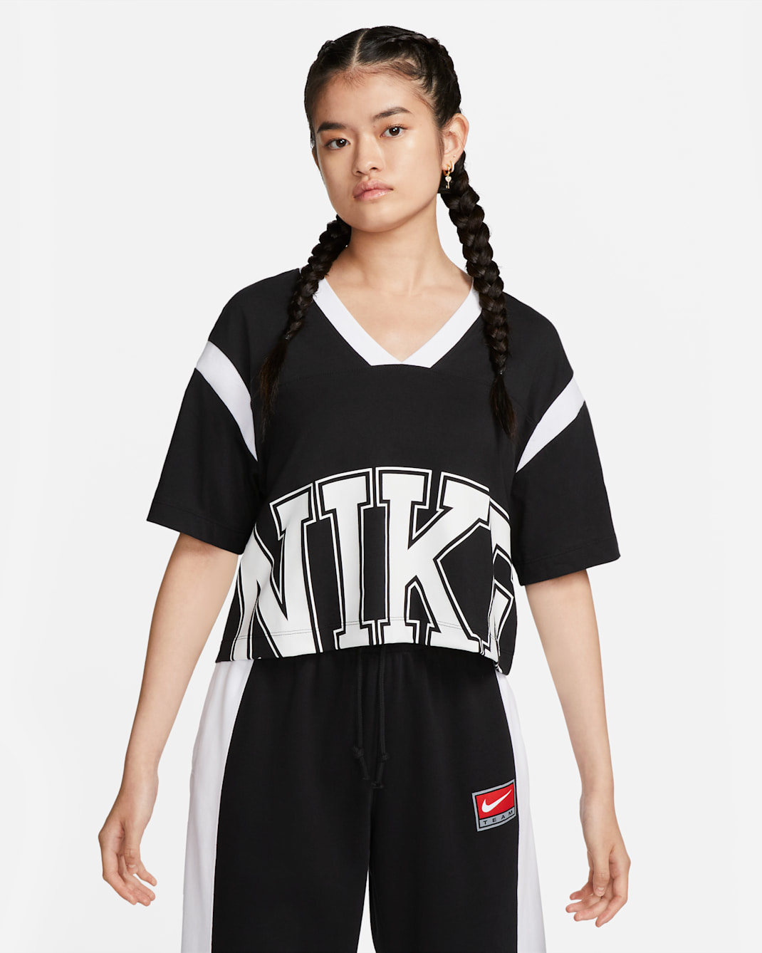 Nike Sportswear Team Nike Women's Short-Sleeve Top - Black/White