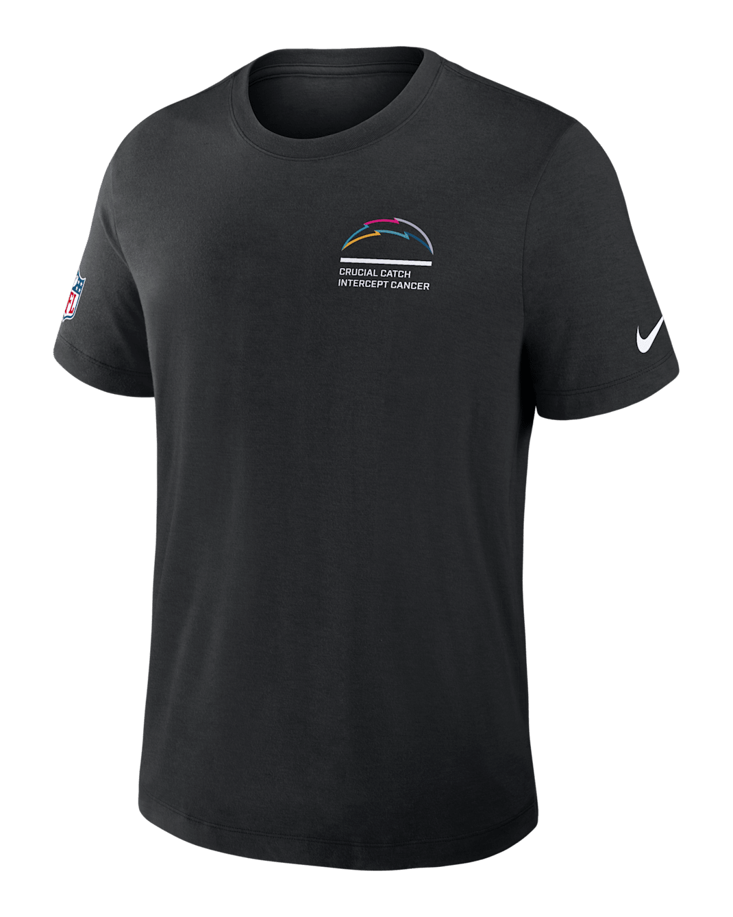 Los Angeles Chargers Crucial Catch Men's Nike Dri-FIT NFL T-Shirt - Black