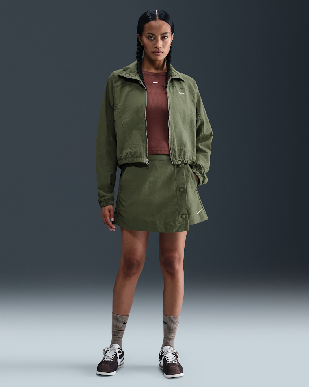 Nike Sportswear Essential Women's Woven Skort - Medium Olive/Sail