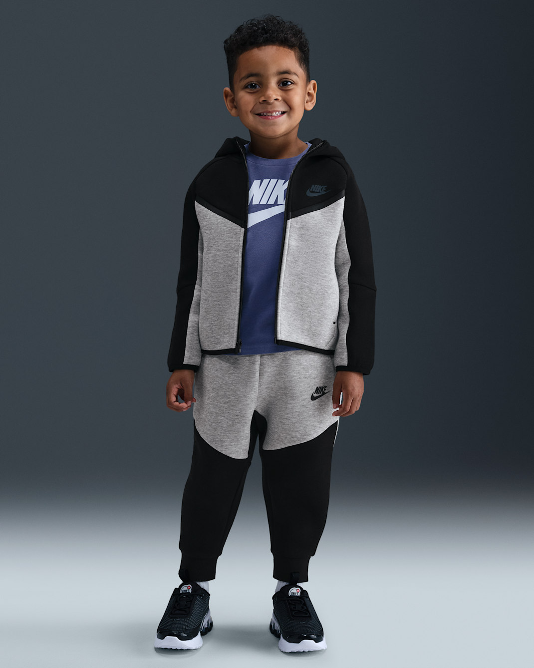 Conjunto de 2 piezas de Tech Fleece de cierre completo infantil Nike Sportswear - Negro