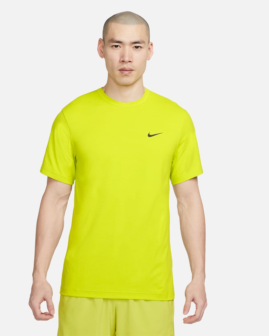 Nike Dri-FIT UV Hyverse Men's Short-Sleeve Fitness Top - Bright Cactus/Black