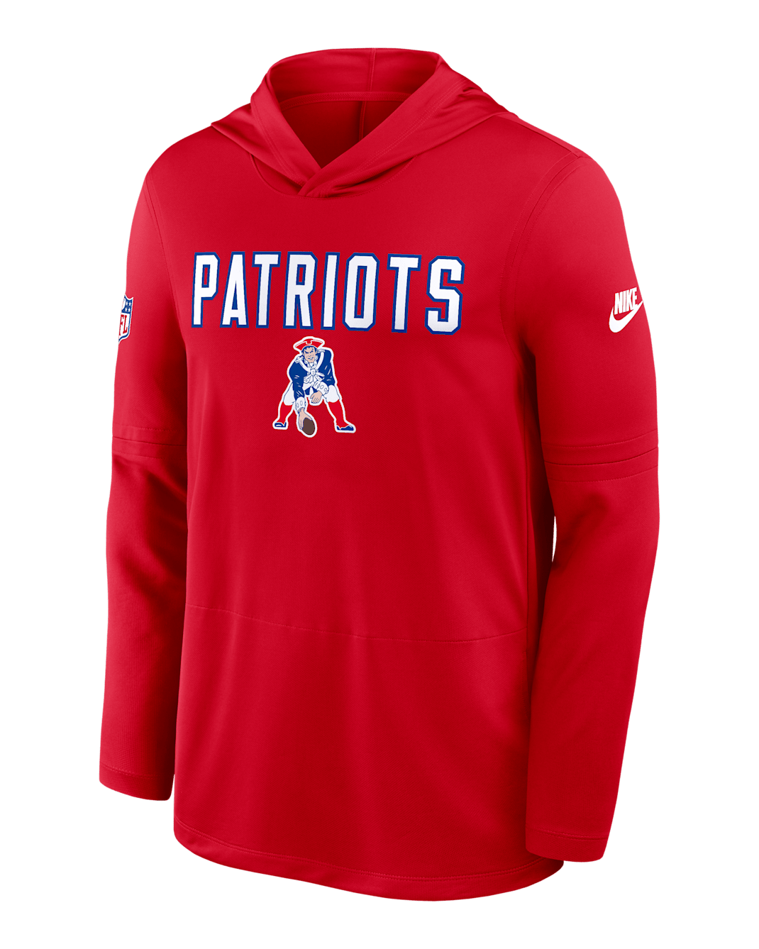 Playera de manga larga Nike Dri-FIT de la NFL con gorro para hombre New England Patriots Pass Accuracy - Rojo