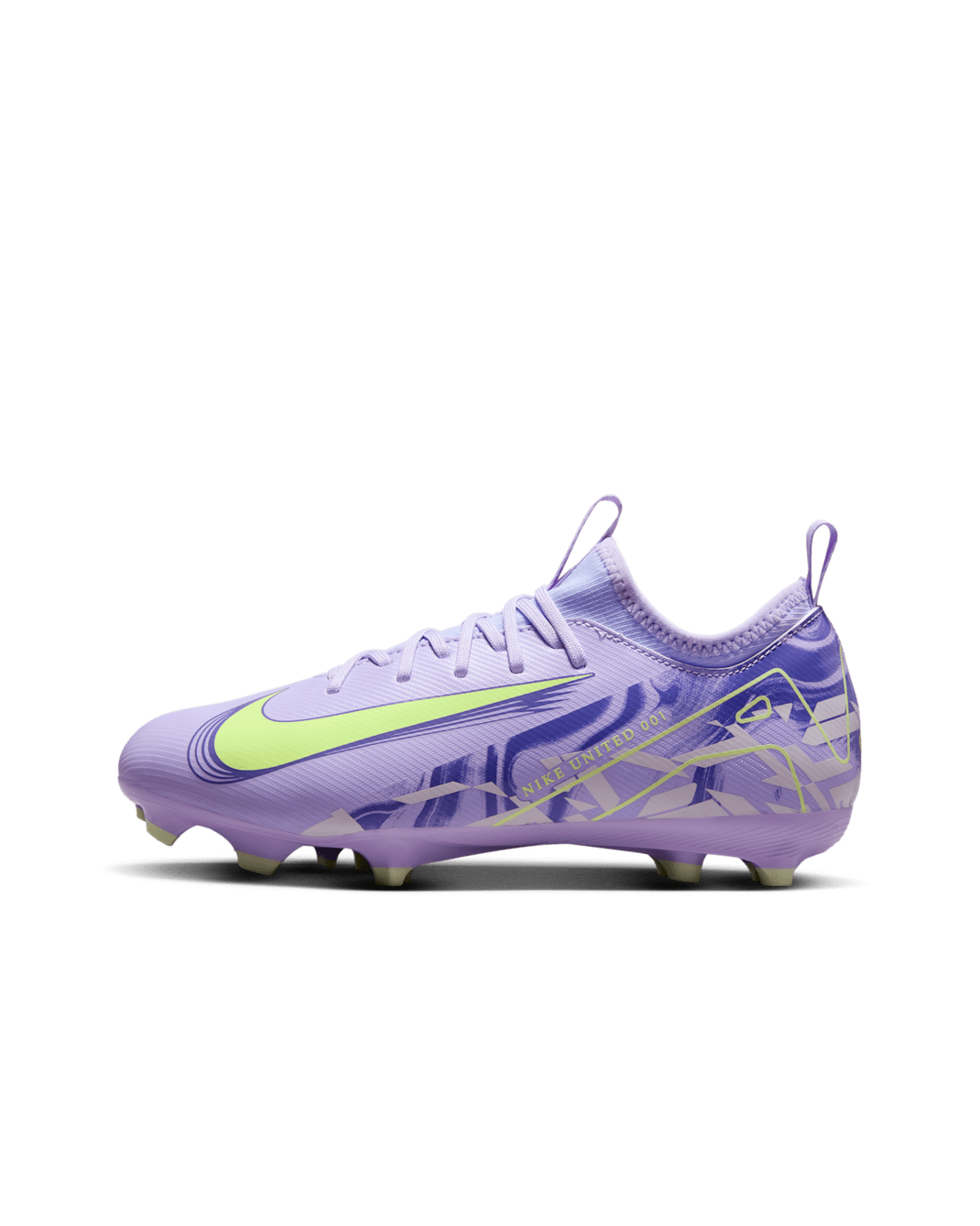 รองเท้าสตั๊ดฟุตบอลไม่หุ้มข้อเด็กโต MG Nike United Jr. Mercurial Vapor 16 Academy - Purple Agate/Barely Volt