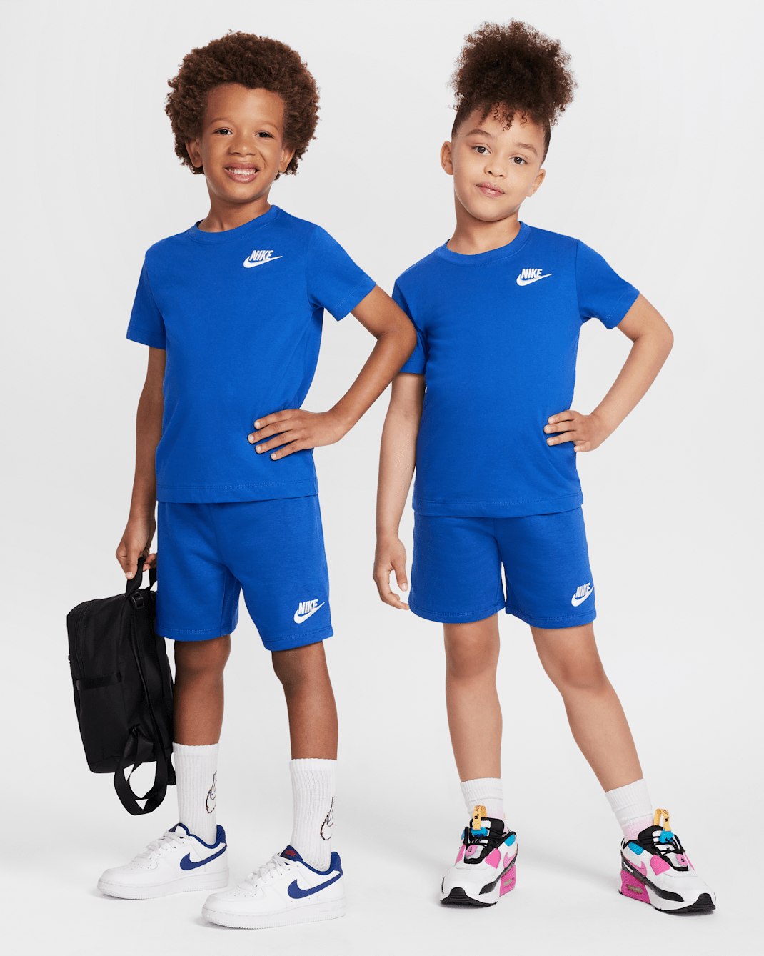Conjunto de dos piezas con shorts de tejido Knit para niños talla pequeña Nike - Royal juego
