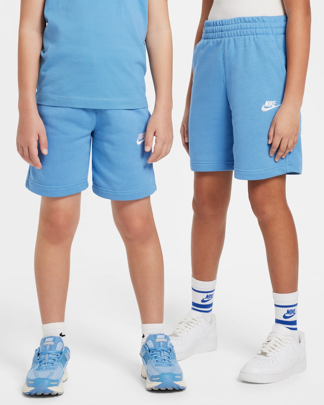 Short en molleton Nike Sportswear Club Fleece pour ado - Blue Beyond/Blanc