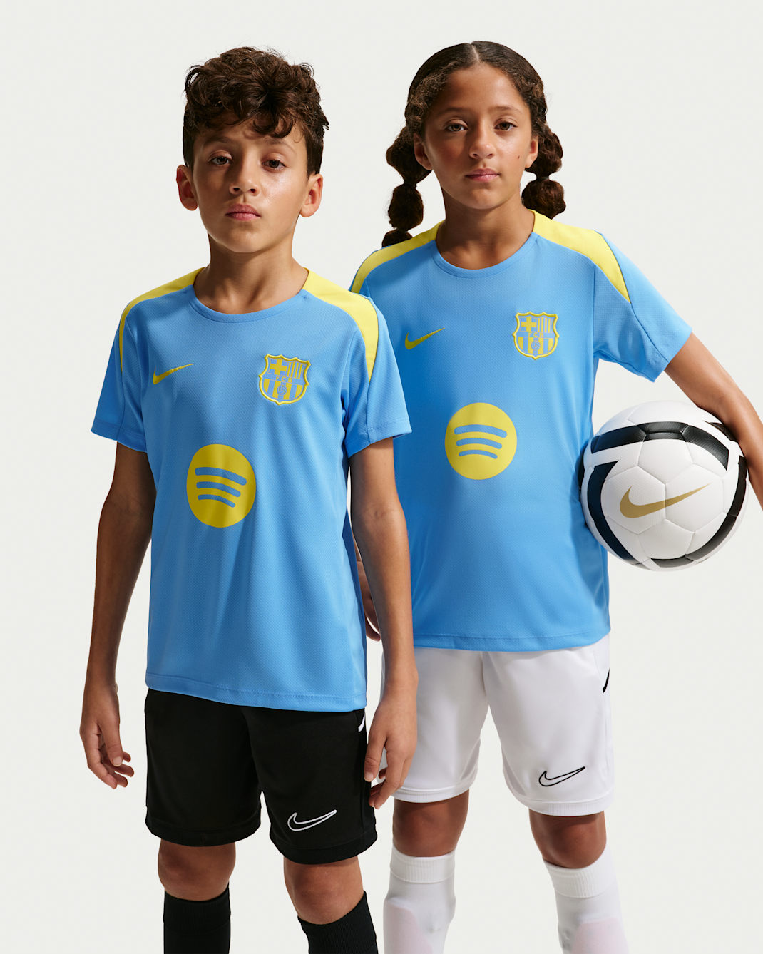 Maillot de foot à manches courtes Nike Dri-FIT FC Barcelona Strike 4e tenue pour ado - University Blue/University Blue/Opti Yellow/Opti Yellow