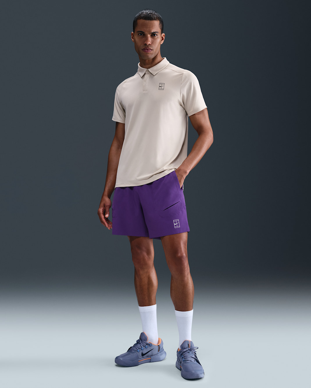 Ανδρικό σορτς τένις Dri-FIT NikeCourt Advantage 15 cm - Wild Grape/Λευκό