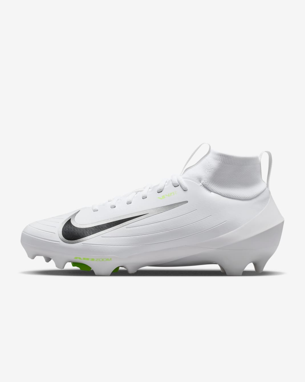 Nike Vapor Pro 1 Football Cleats - White/Volt Ice/Metallic Silver