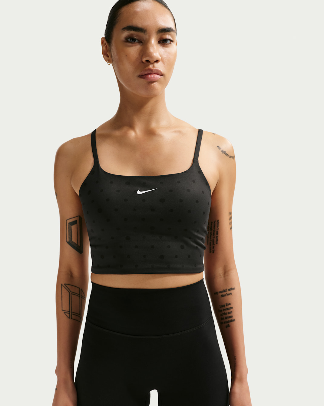 Nike One Women's Light-Support Padded Printed Sports Bra - Black/Black/White