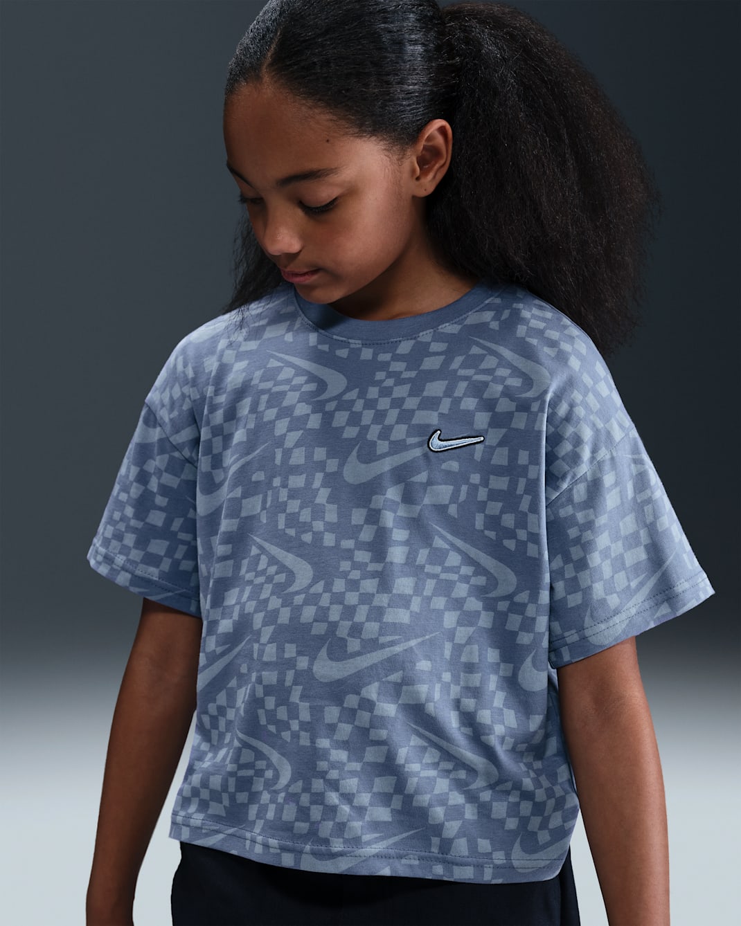 Playera para niña talla grande Nike Sportswear - Índigo mundial