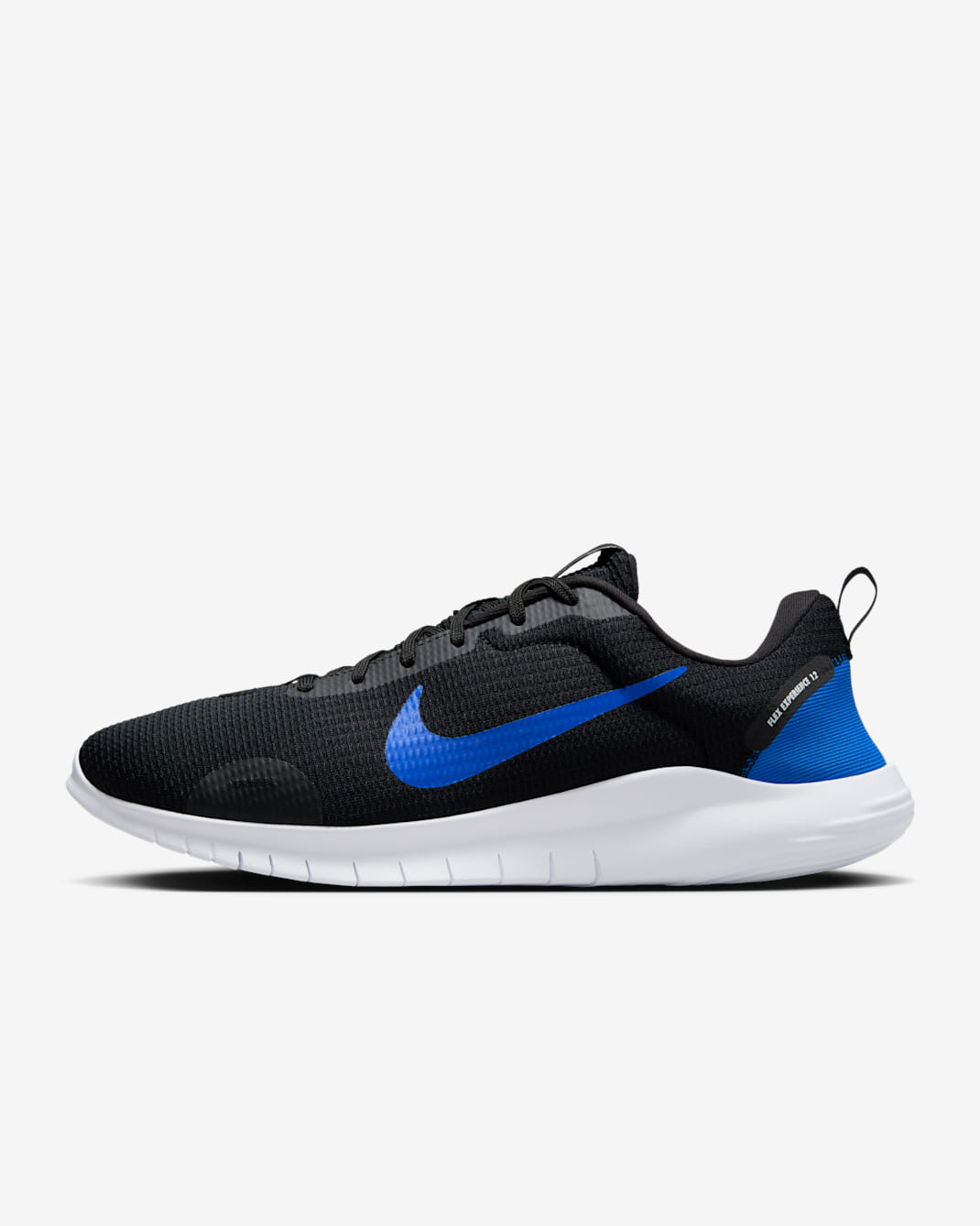 Tenis de correr en pavimento para hombre Nike Flex Experience Run 12 - Negro/Blanco/Azul carrera