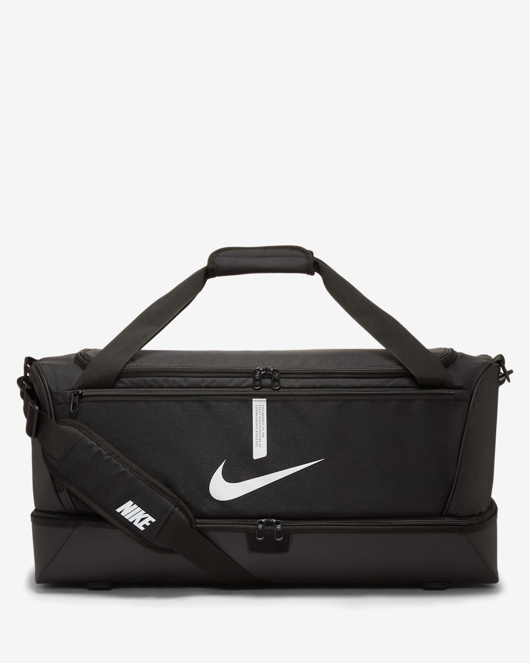Nike Academy Team Football Hardcase Duffel Bag (Large, 59L) - Black/Black/White