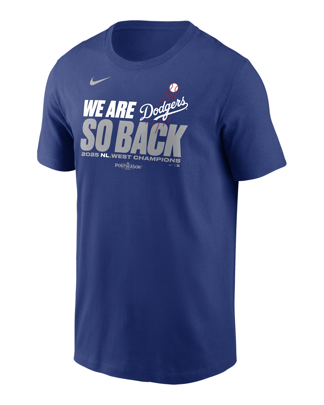 Los Angeles Dodgers 2025 National League West Champions Men's Nike MLB T-Shirt - Royal