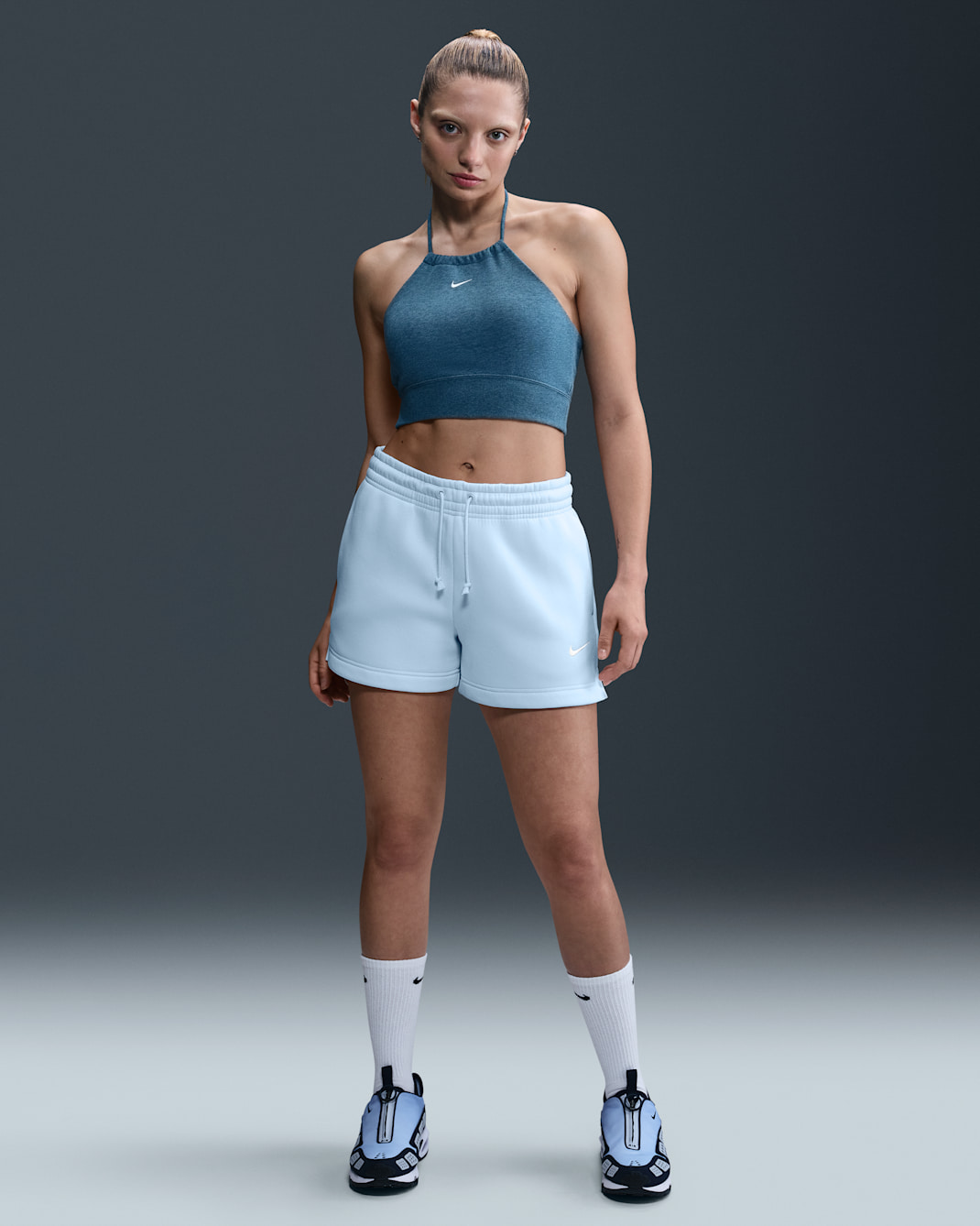 Nike Sportswear Phoenix Fleece Women's Mid-Rise 4" Shorts - Blue Tint/Sail