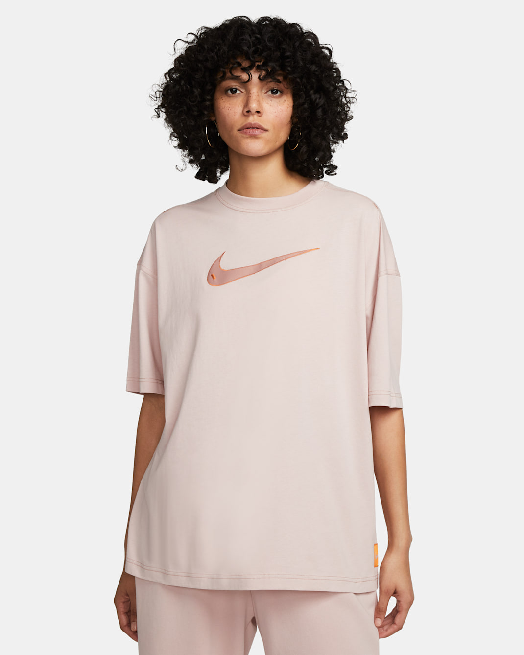 Nike Sportswear Swoosh Women's Short-Sleeve Top - Pink Oxford/Light Curry/Rose Whisper/Rose Whisper
