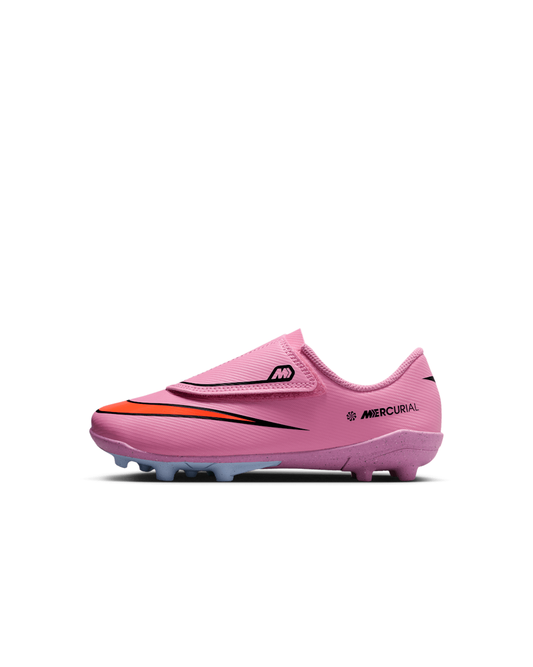 Tacos de fútbol para terrenos múltiples de corte low para niños de preescolar Nike Jr. Mercurial Vapor 16 Club - Flamenco mágico/Carmesí total/Negro