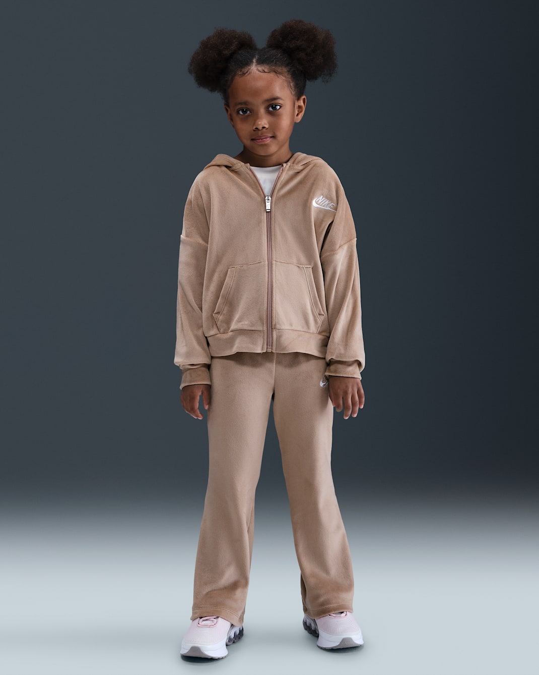Nike Little Kids' 2-Piece Velour Flared Leggings Set - Hemp