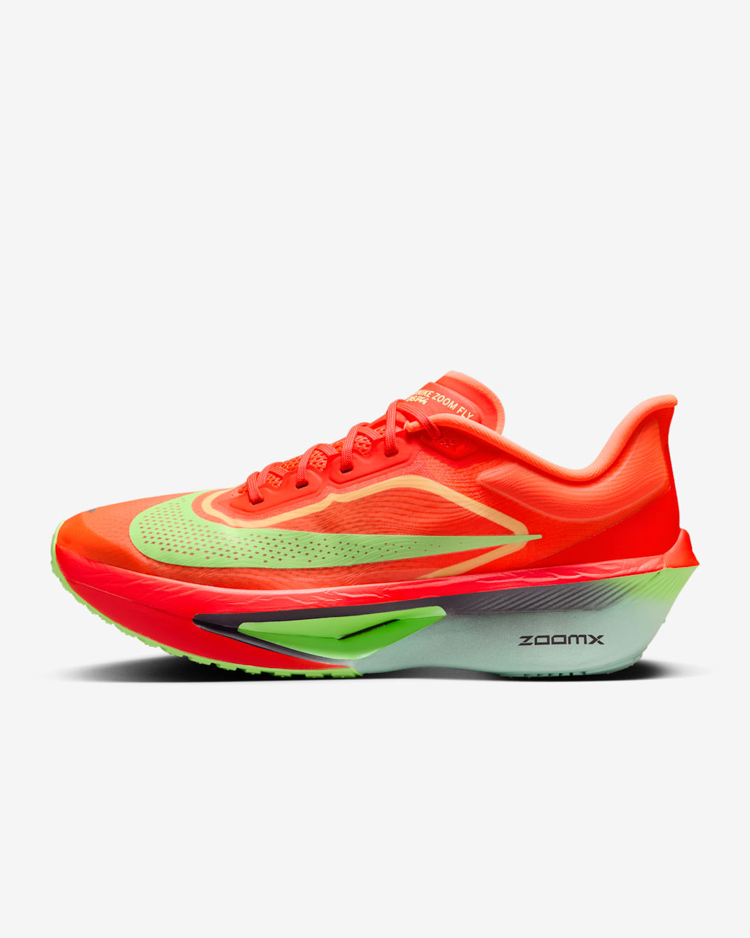 Pánské silniční závodní boty Nike Zoom Fly 6 - Bright Crimson/Lime Blast/Mint Foam/Cave Purple