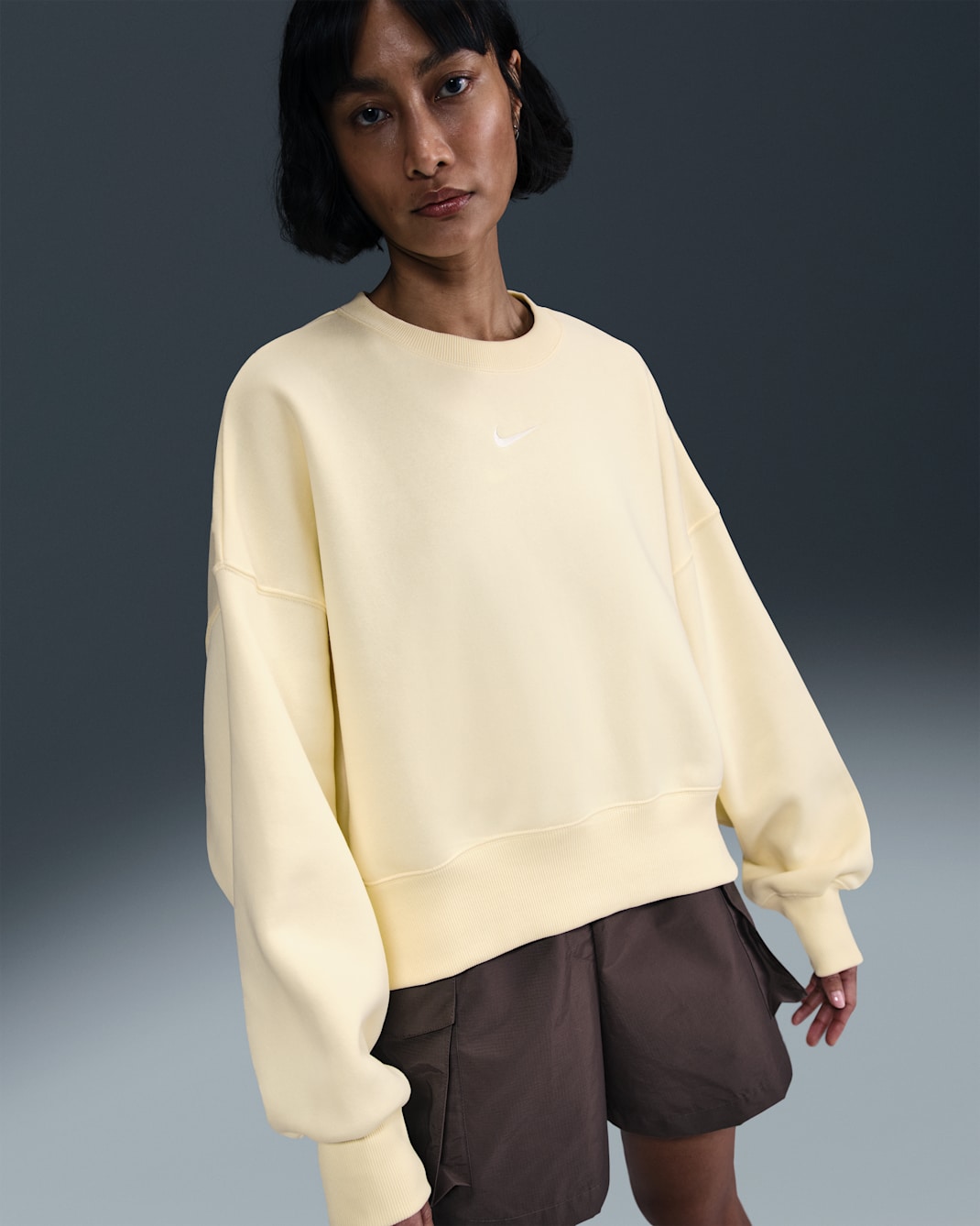 Sudadera sin cierre de cuello redondo extra oversized para mujer Nike Sportswear Phoenix Fleece - Alabastro/Vela