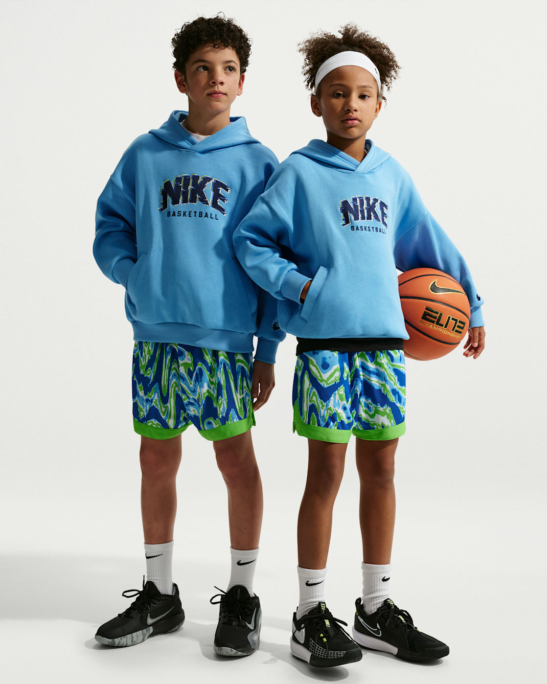 Nike Court Big Kids' Dri-FIT 5" Basketball Shorts - Mean Green/White