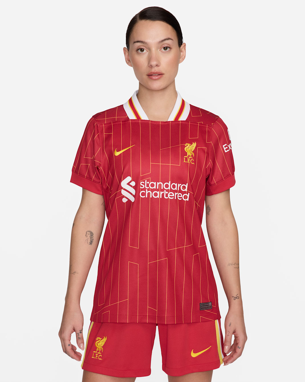 Liverpool F.C. 2024 Stadium Home Women's Nike Dri-FIT Football Replica Shirt - Gym Red/White/Chrome Yellow