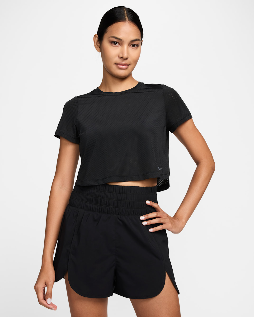 Nike One Classic Breathable Women's Dri-FIT Short-Sleeve Top - Black/Black