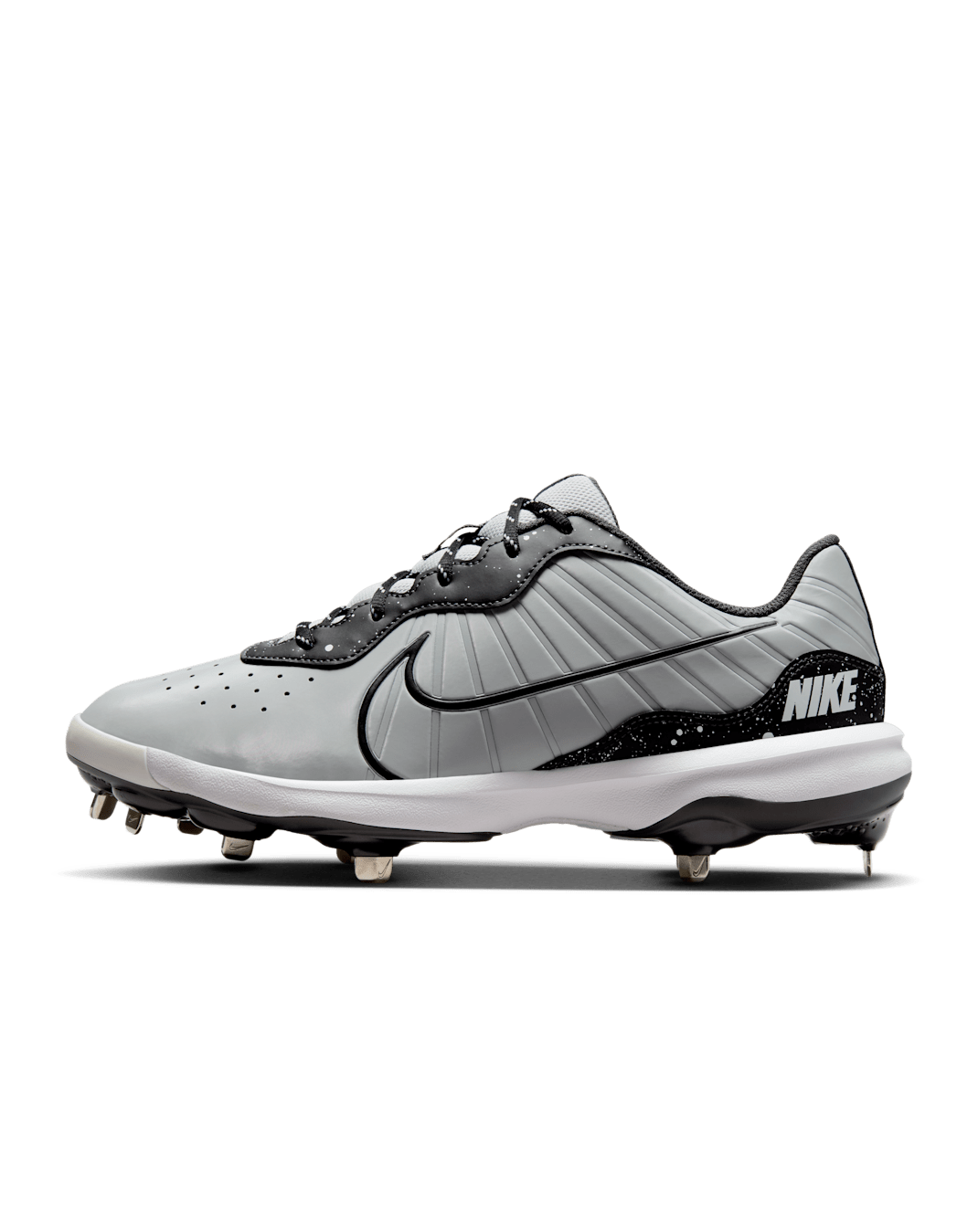 Nike Alpha Huarache Varsity 4 Low Men's Baseball Cleats - Wolf Grey/White/Dark Smoke Grey