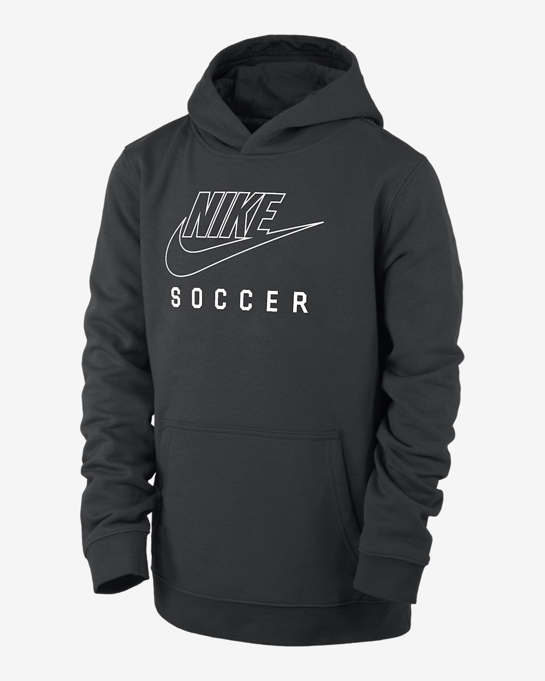 Nike Swoosh Club Fleece Big Kids' Soccer Pullover Hoodie - Black