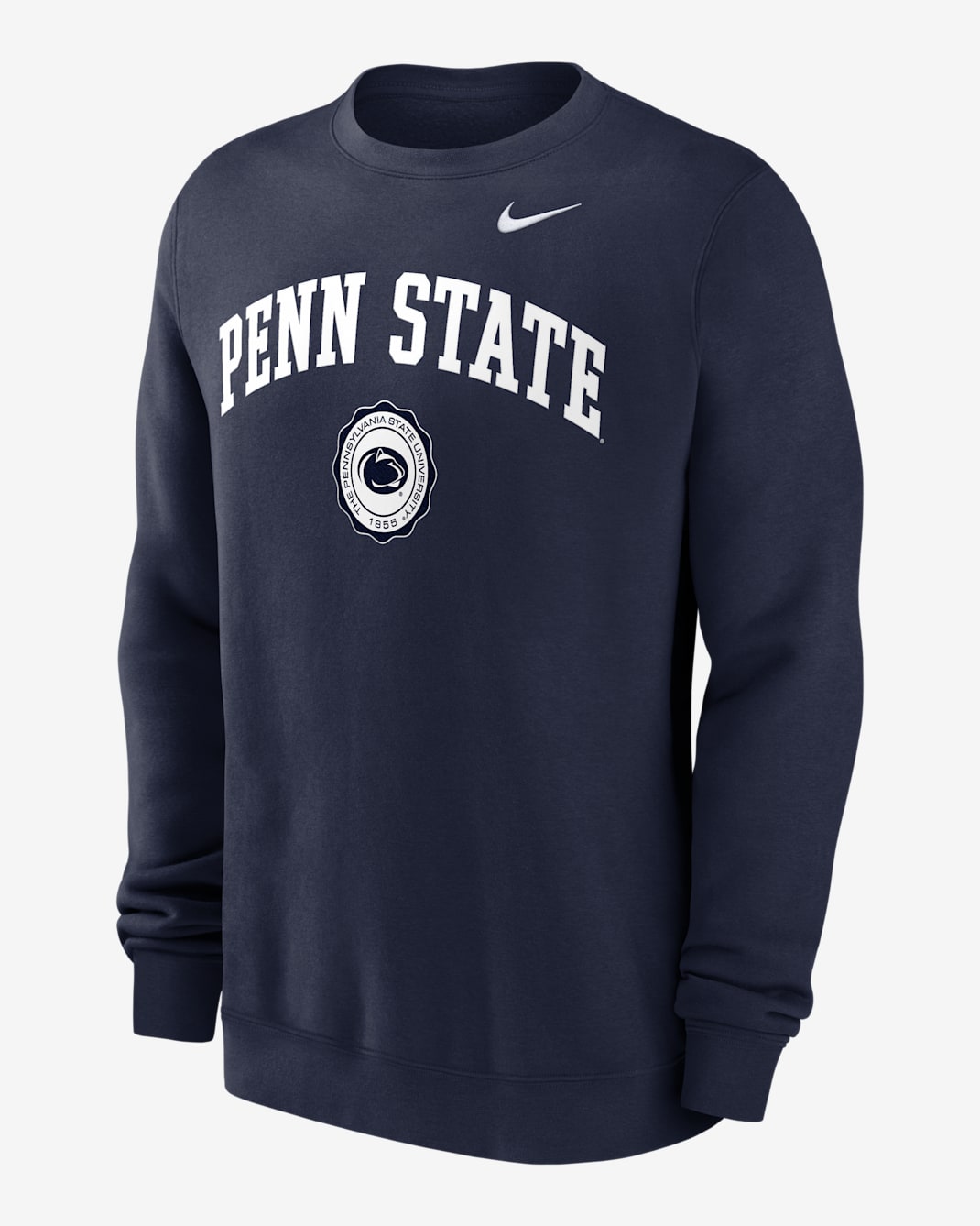 Penn State Nittany Lions Arched Seal Men's Nike College Pullover Crew - College Navy