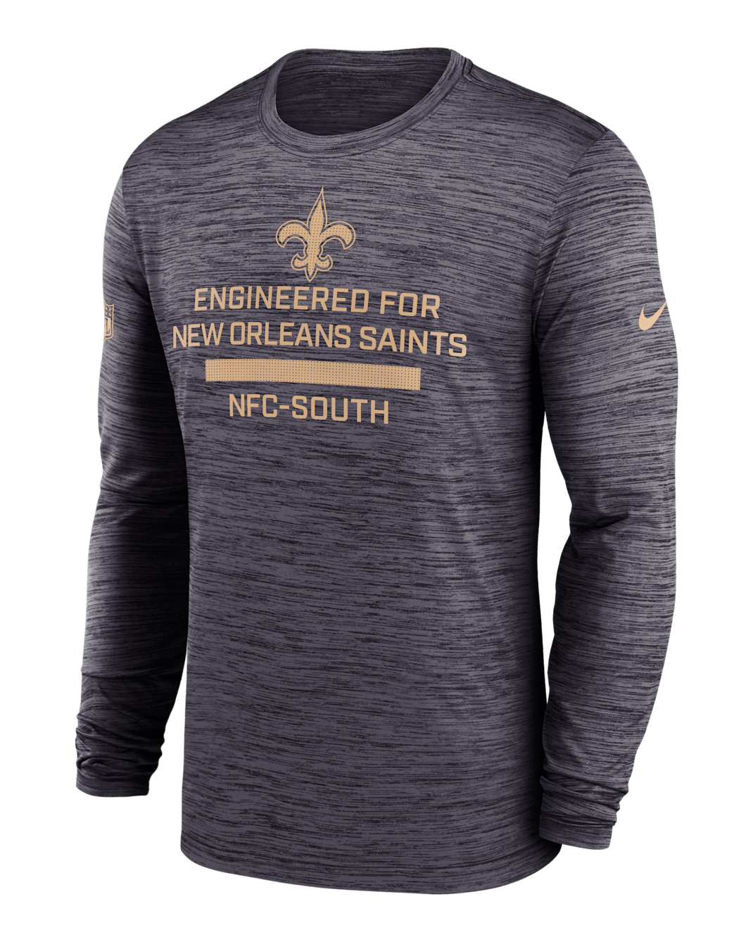 Playera de manga larga Nike Dri-FIT de la NFL para hombre New Orleans Saints Sideline Team Issue Velocity - Negro