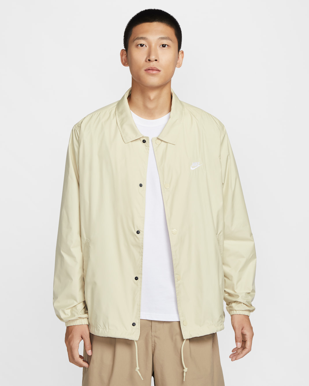 Nike Club Men's Coaches' Jacket - Light Khaki/White